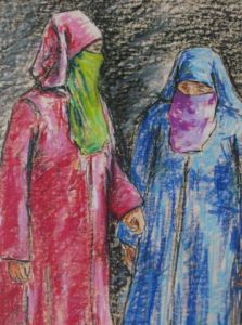 Voir le détail de cette oeuvre: deux femmes de Marrakech (détail)